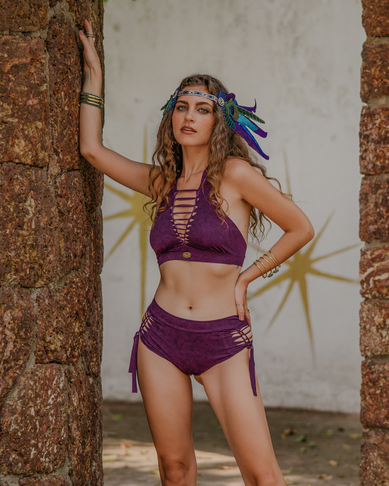 Shabby Purple High Waisted Bikini Set For Women "NELLY"