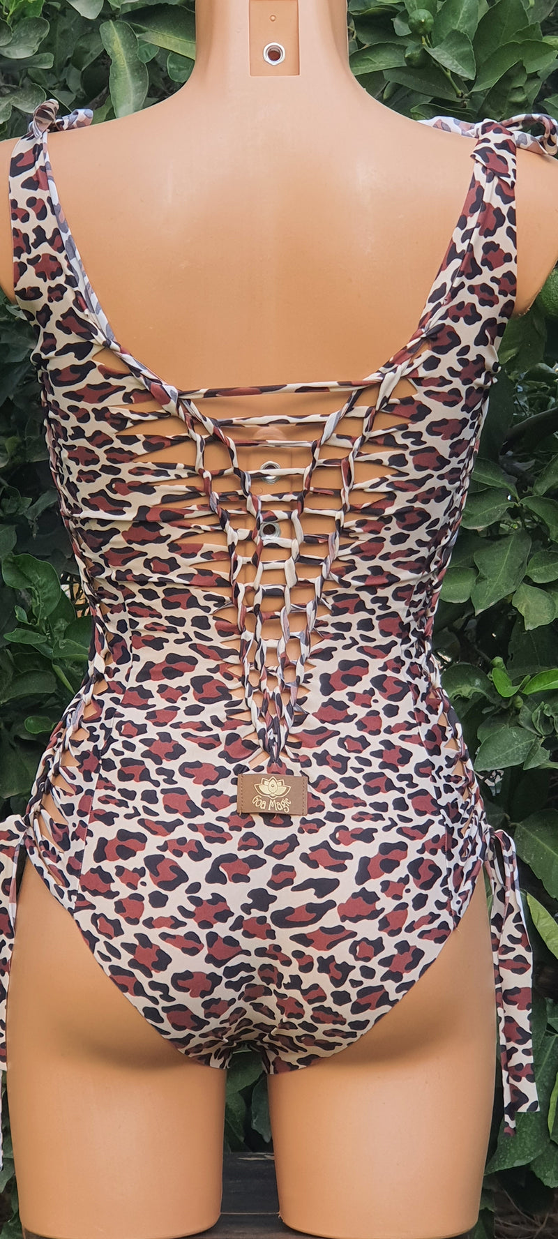 Clearance - One Piece Swimsuit For Women in Leopard print "SIDE" (Lycra Fabric)