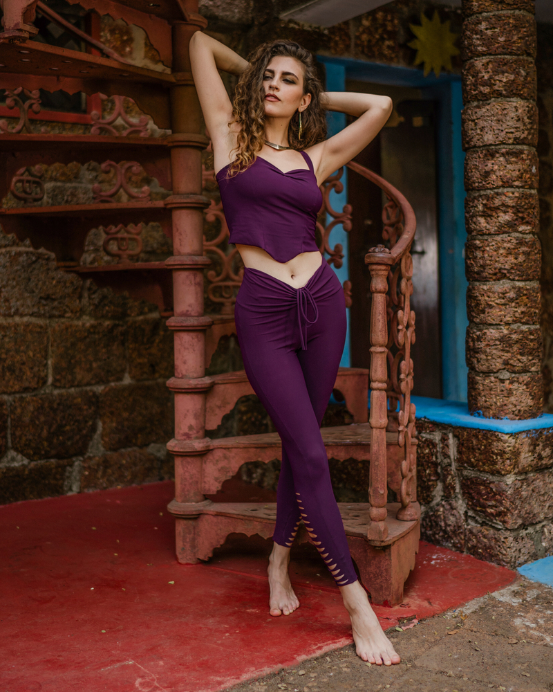 "NILAYA" Yoga Tank Top in Purple Color, Sexy Yoga Clothes