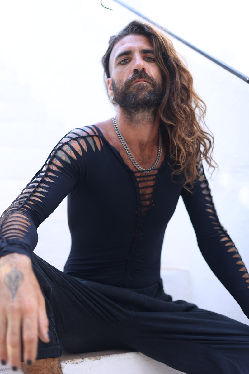 Long Sleeve Black Leotard, Dance Bodysuit