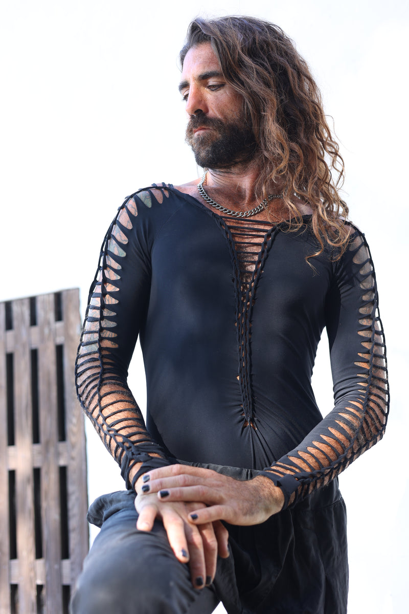 Long Sleeve Black Leotard, Dance Bodysuit