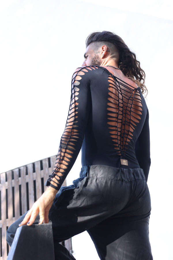 Long Sleeve Black Leotard, Dance Bodysuit
