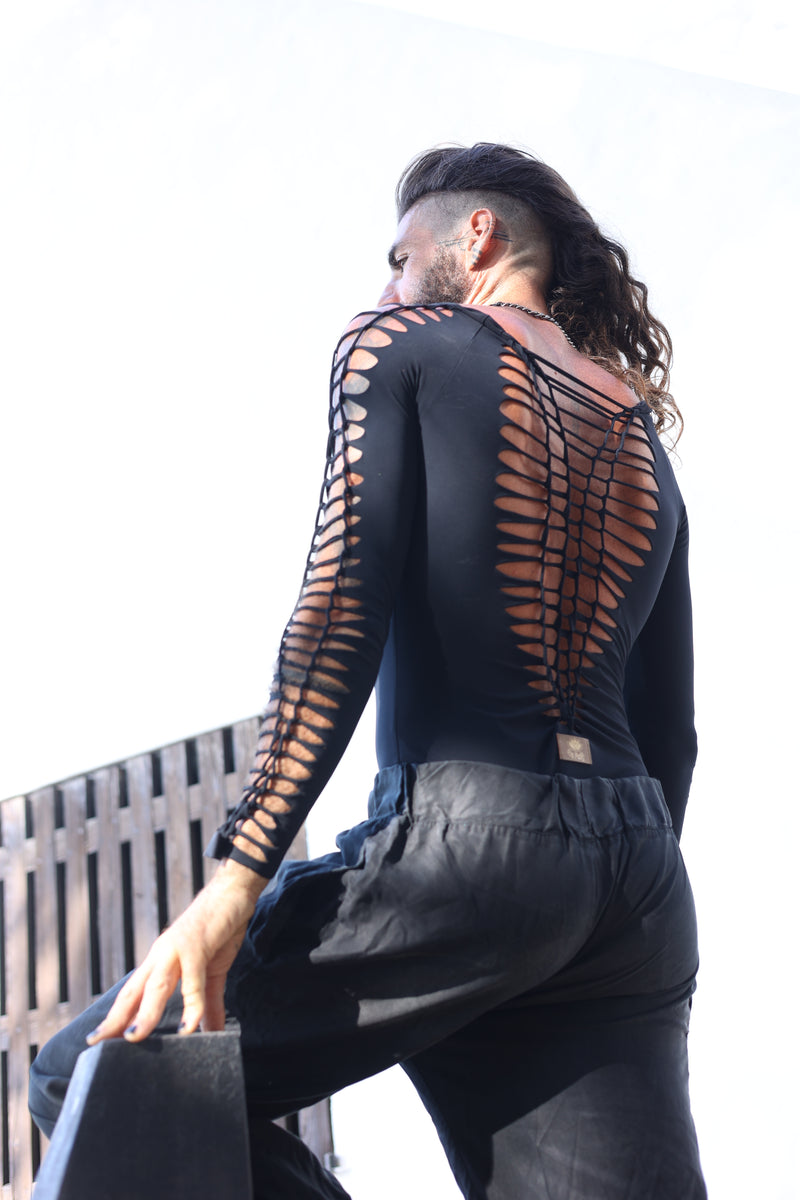 Long Sleeve Black Leotard, Dance Bodysuit
