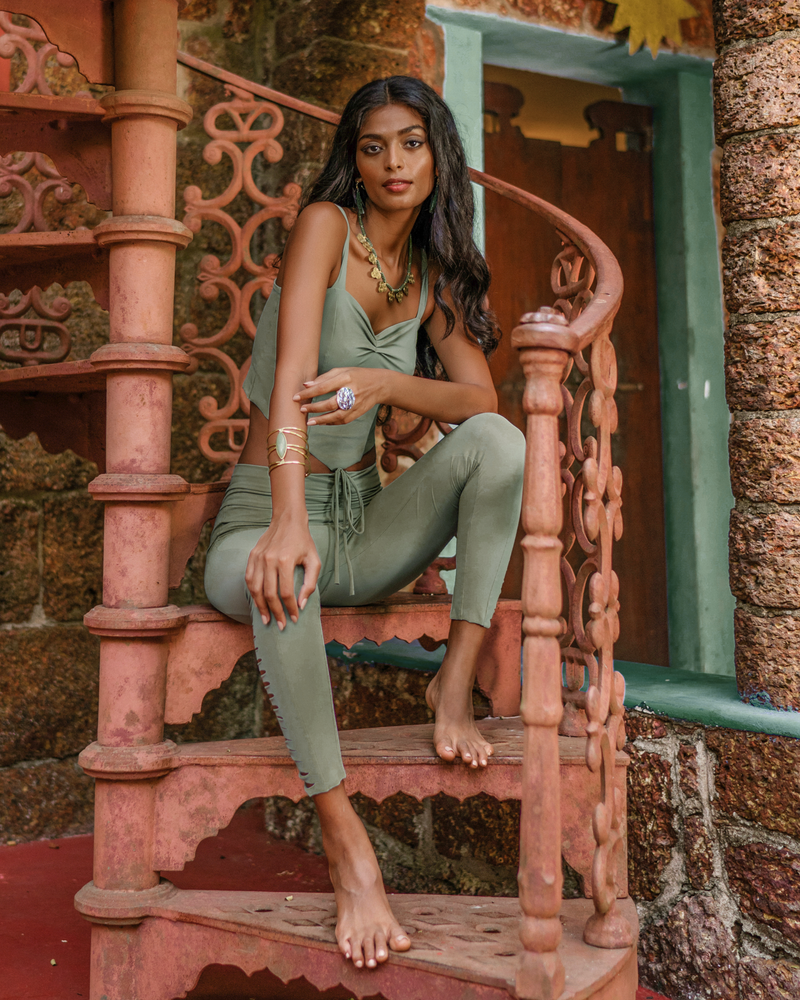 "NILAYA" Yoga Leggings For Women In Mint Green
