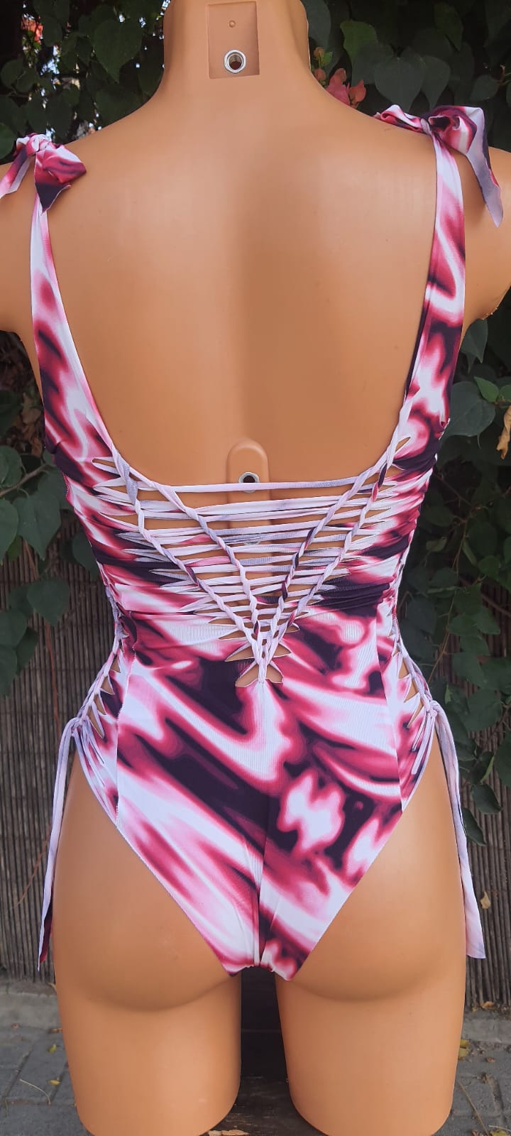 Clearance - One Piece Swimsuit For Women in Psychedelic Print "DELI" (Lycra Fabric)