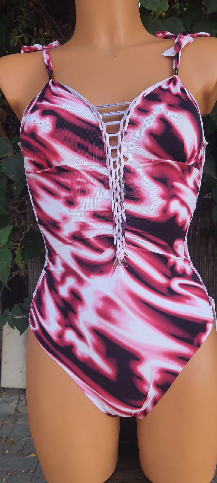 Clearance - One Piece Swimsuit For Women in Psychedelic Print "DELI" (Lycra Fabric)
