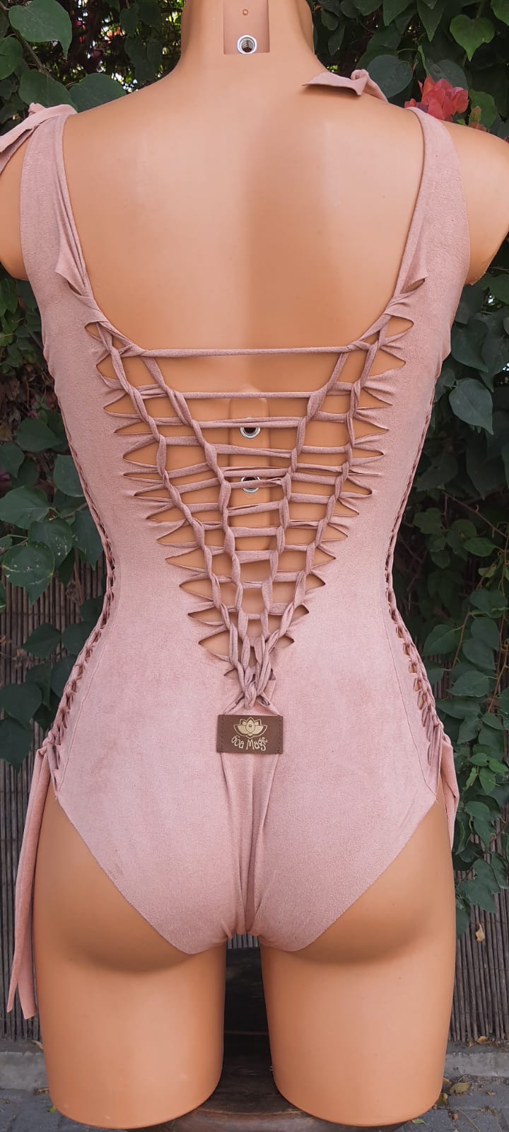 Clearance - Suede Nude Look One Piece Swimsuit For Women "DELI"